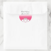 Custom Claddagh in Pink Runder Aufkleber (Tasche)