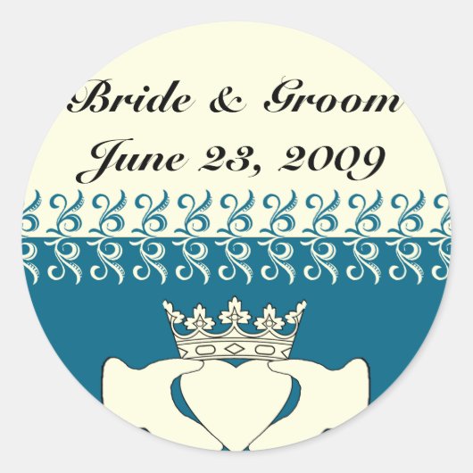 Custom Claddagh Runder Aufkleber (Vorderseite)