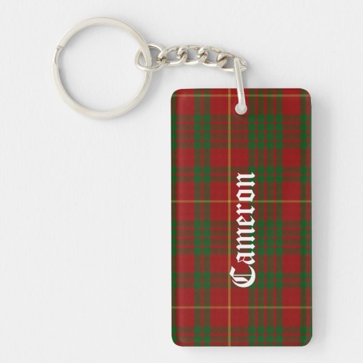 Custom Clan Cameron Tartan Karierte Schlüsselkette Schlüsselanhänger (Vorderseite)