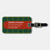 Custom Clan Cranstoun Tartan Kariert Luggage Tag Gepäckanhänger (Vorderseite horizontal)