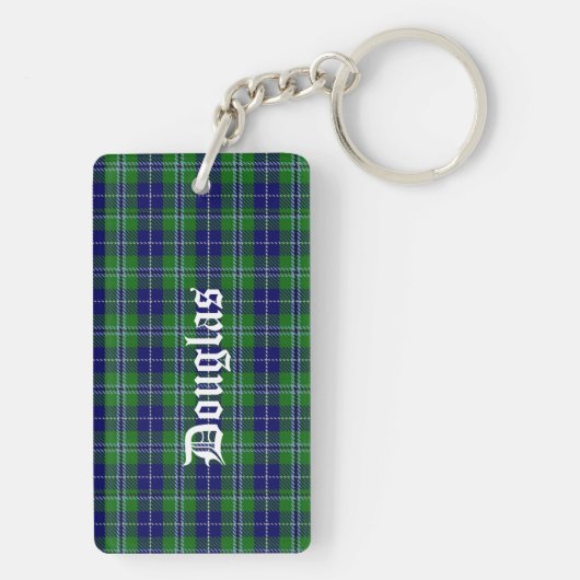 Custom Clan Douglas Tartan Kariert Key Chain Schlüsselanhänger (Rückseite)