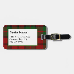Custom Clan Dunbar Tartan Karierter Gepäcktag Gepäckanhänger