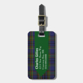Custom Clan Gillies Tartan Kariert Luggage Tag Gepäckanhänger (Vorderseite vertikal)