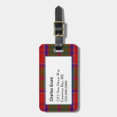 Custom Clan Grant Tartan Kariert Luggage Tag Gepäckanhänger (Vorderseite vertikal)