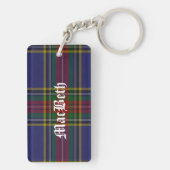 Custom Clan MacBeth Tartan Karierte Schlüsselkette Schlüsselanhänger (Rückseite)