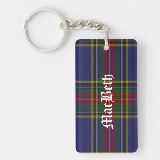 Custom Clan MacBeth Tartan Karierte Schlüsselkette Schlüsselanhänger (Vorderseite)