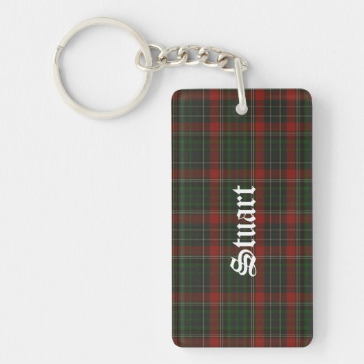 Custom Clan Stuart Tartan Karierte Schlüsselkette Schlüsselanhänger (Vorderseite)