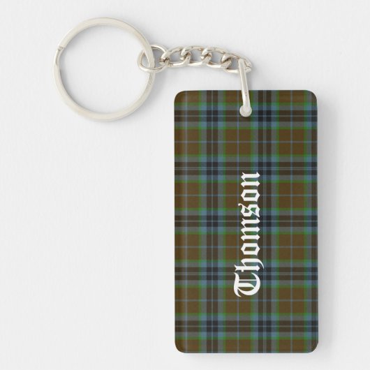 Custom Clan Thomson Tartan Kariert Key Chain Schlüsselanhänger (Vorderseite)