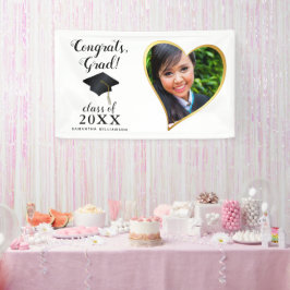 Custom Class 2025 Graduate Foto White Abschluss Banner