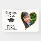 Custom Class 2025 Graduate Foto White Abschluss Banner (Horizontal)