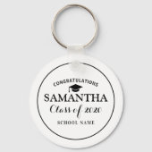 Custom Class of 2020 Abschluss Black and White Schlüsselanhänger (Rückseite)