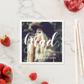 Custom Class of 2023 Foto Abschluss Typografy Serviette (Beispiel)