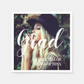 Custom Class of 2023 Foto Abschluss Typografy Serviette (Vorderseite)