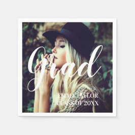 Custom Class of 2023 Foto Abschluss Typografy Serviette