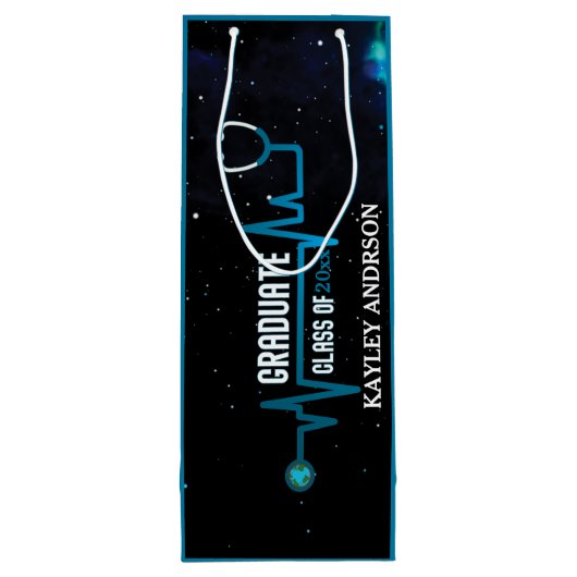 Custom Class of 2023 Future Nurse Geschenktüte Für Weinflaschen (Rückseite)