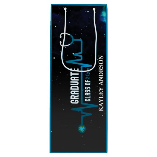 Custom Class of 2023 Future Nurse Geschenktüte Für Weinflaschen (Vorderseite)