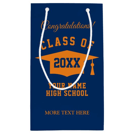 Custom class of 2023 High School Graduation Party Kleine Geschenktüte (Rückseite)