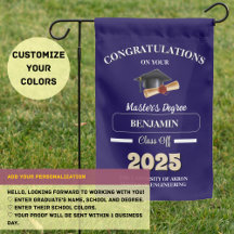 Custom Class of 2025 Abschluss Flag - Masters Deg