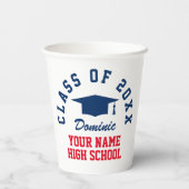 Custom class of 2025 High School Graduation Party Pappbecher (Rückseite)
