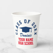Custom class of 2025 High School Graduation Party Pappbecher (Vorderseite)
