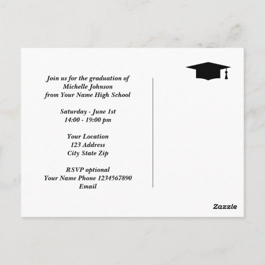 Custom class of 2025 High School Graduation Party Postkarte (Rückseite)