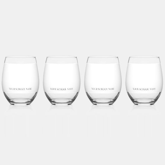 Custom Class of 2026 Graduation Drinkware Set Weinglas Ohne Stiel (Hinten)