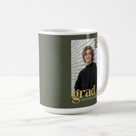 Custom Class of 2026 Photo Graduation Kaffeetasse (VorderseiteRechts)