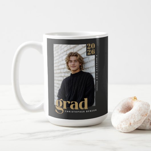 Custom Class of 2026 Photo Graduation Kaffeetasse (Mit Donut)