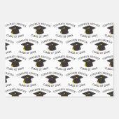 Custom Class of 20xx Black Graduation Cap Gift Geschenkpapier Set (Vorderseite 3)