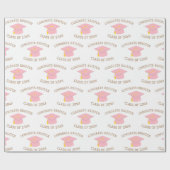 Custom Class of 20xx Pink Graduation Cap Gift Geschenkpapier (Flach)