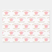 Custom Class of 20xx Pink Graduation Cap Gift Geschenkpapier Set (Vorderseite 3)