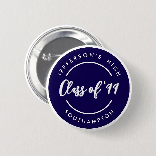 Custom Class of School Graduate Reunion Circle Button (Vorne & Hinten)