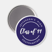 Custom Class of School Graduate Reunion Circle  Magnet (Vorderseite/Rückseite)