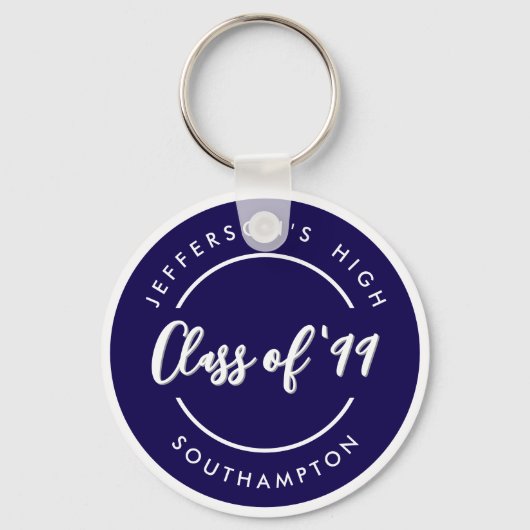 Custom Class of School Graduate Reunion Circle  Schlüsselanhänger (Vorderseite)