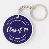 Custom Class of School Graduate Reunion Circle  Schlüsselanhänger (Rückseite)