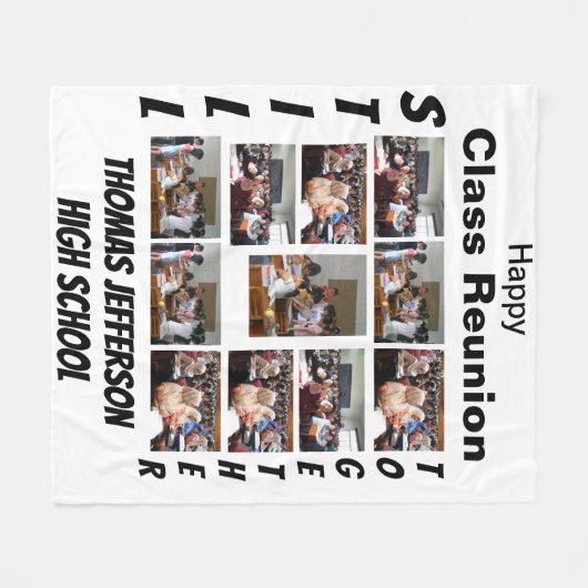 Custom Class Wiedersehen 11 FotoCollage Fleecedecke (Vorderseite (Horizontal))