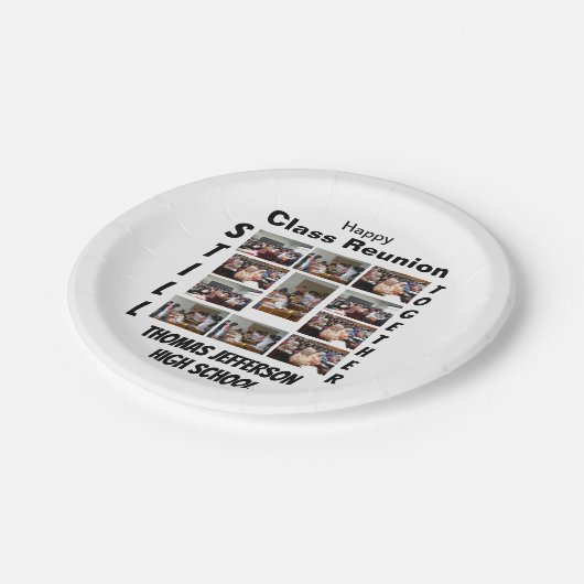 Custom Class Wiedersehen 11 FotoCollage Pappteller (Schrägansicht)