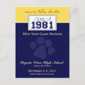 :custom Class Wiedersehen Rett-the-Date Announceme Postkarte (Vorderseite)