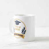 Custom Class [Year] Abschluss & School Name Kaffeetasse (Vorderseite Links)
