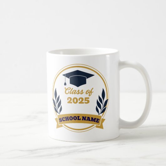 Custom Class [Year] Abschluss & School Name Kaffeetasse (Rechts)