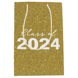 Custom Class Year Gold Glitzer Mittlere Geschenktüte