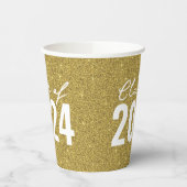 Custom Class Year Gold Glitzer Pappbecher (Links)