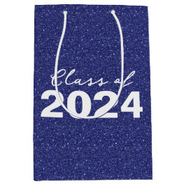 Custom Class Year Navy Blue Glitzer Mittlere Geschenktüte