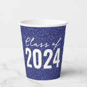 Custom Class Year Navy Blue Glitzer Pappbecher (Vorderseite)