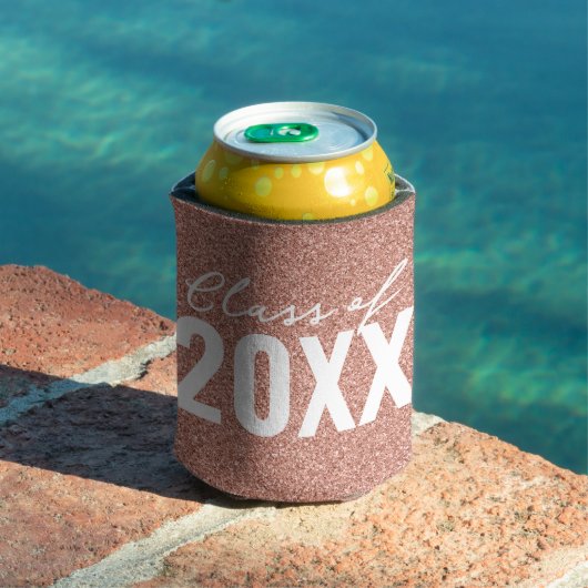 Custom Class Year Rosen Gold Glitzer Dosenkühler (In Situ Pool)