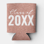 Custom Class Year Rosen Gold Glitzer Dosenkühler (Vorderseite)