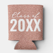 Custom Class Year Rosen Gold Glitzer Dosenkühler (Rückseite)