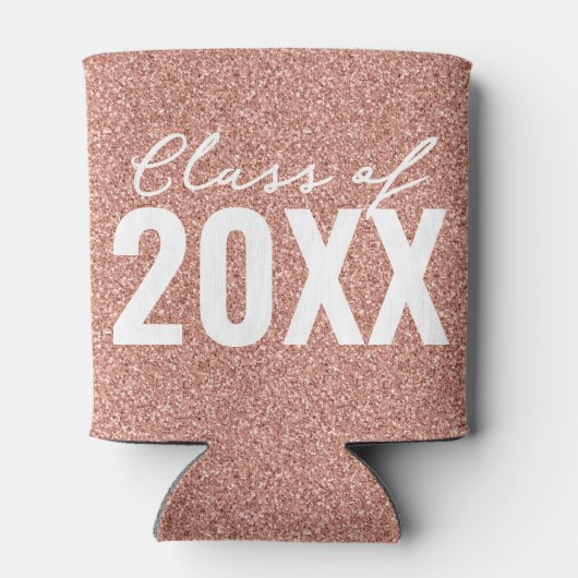 Custom Class Year Rosen Gold Glitzer Dosenkühler (Rückseite)