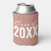 Custom Class Year Rosen Gold Glitzer Dosenkühler (Kanne Rückseite)