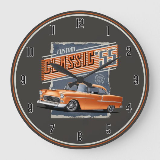 Custom Classic 55 Street Rod Large Clock Große Wanduhr (Vorderseite)